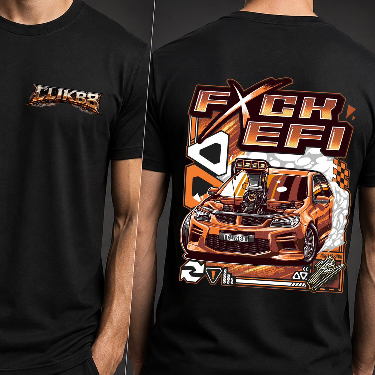 ANTI EFI Black Graphic CLIKB8 T-shirt