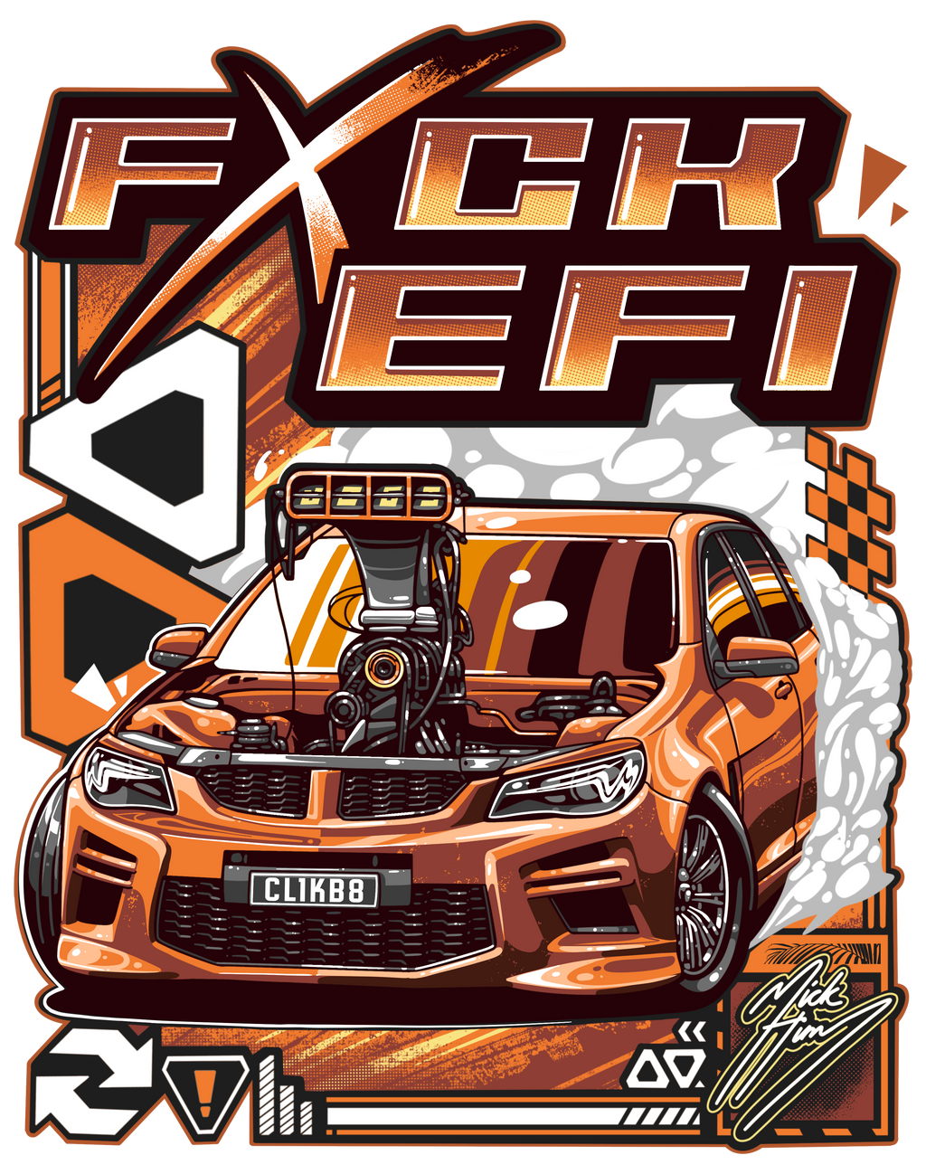 ANTI EFI Black Graphic CLIKB8 T-shirt