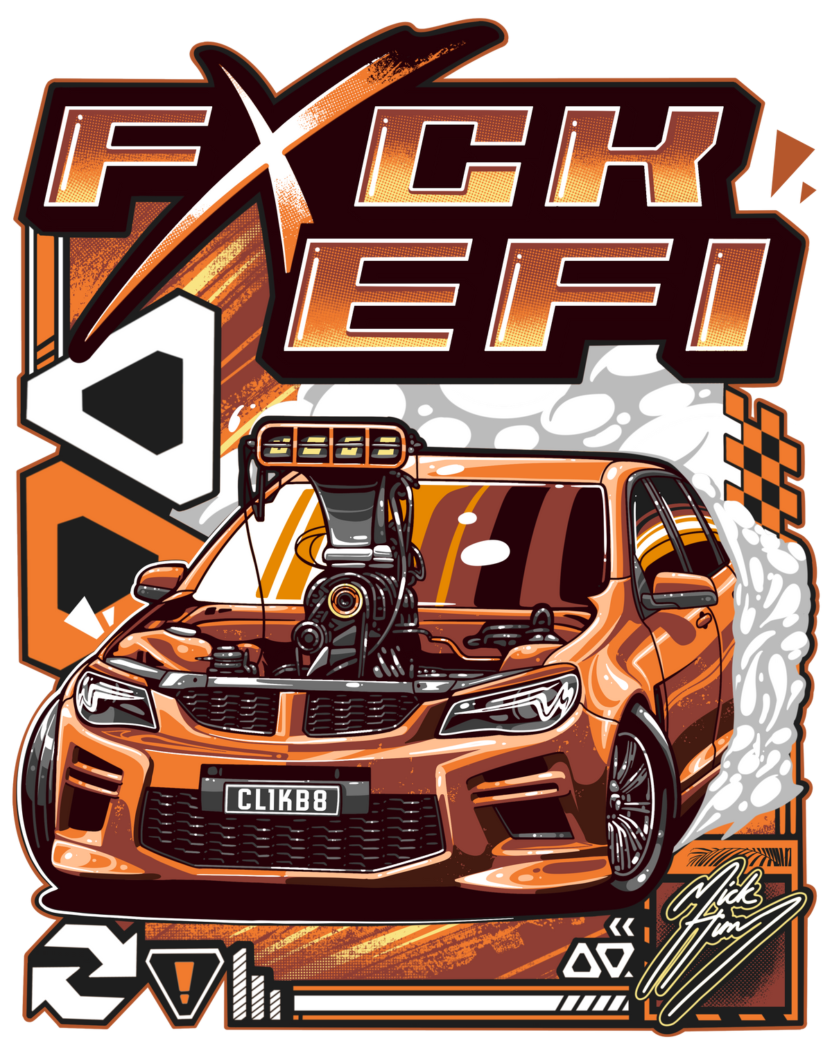 ANTI EFI Black Graphic CLIKB8 T-shirt