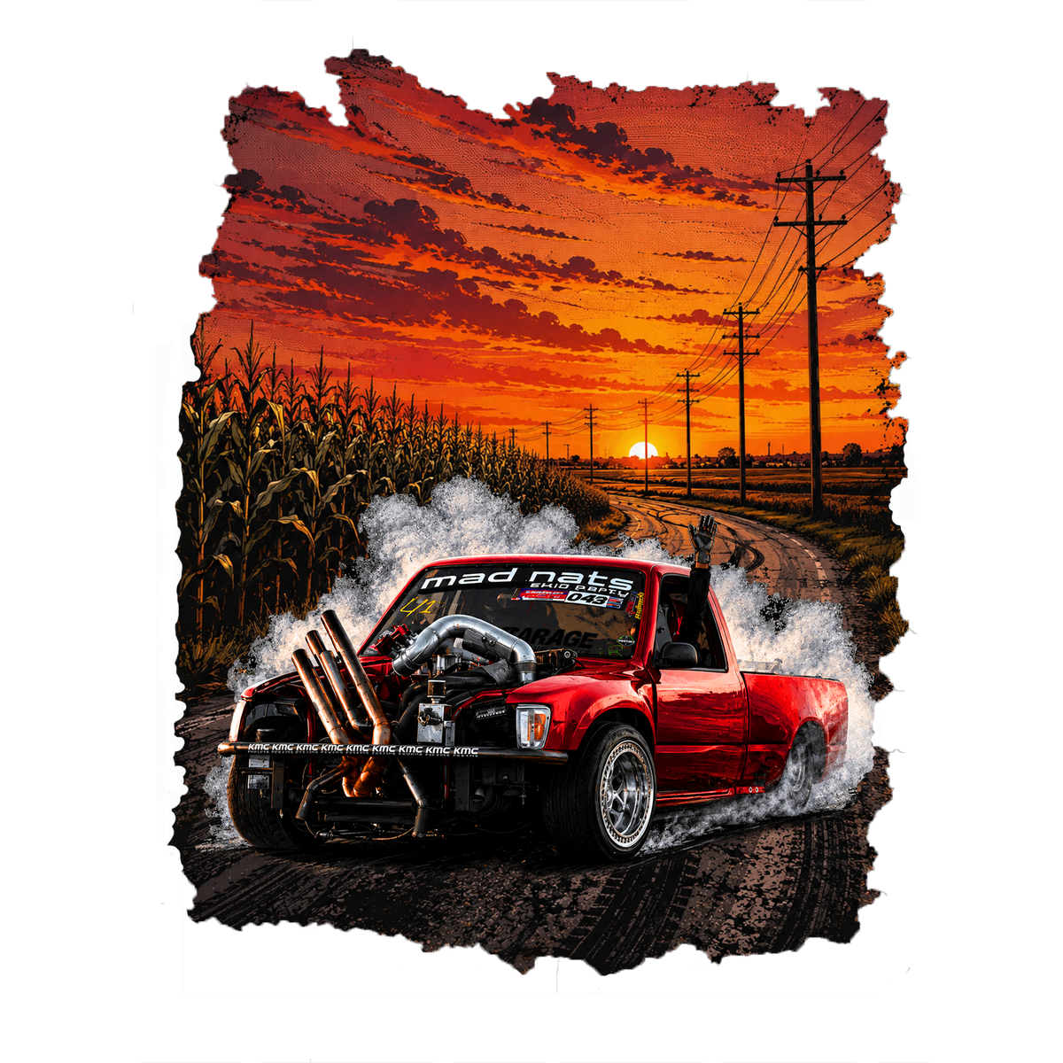Jackos Lux Zombi Road Black Graphic T-shirt