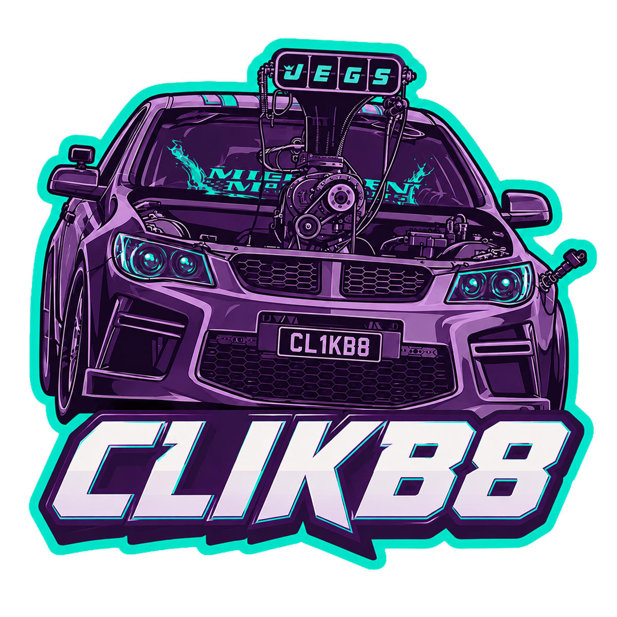 CLIKB8 Black Neon Graphic T-shirt