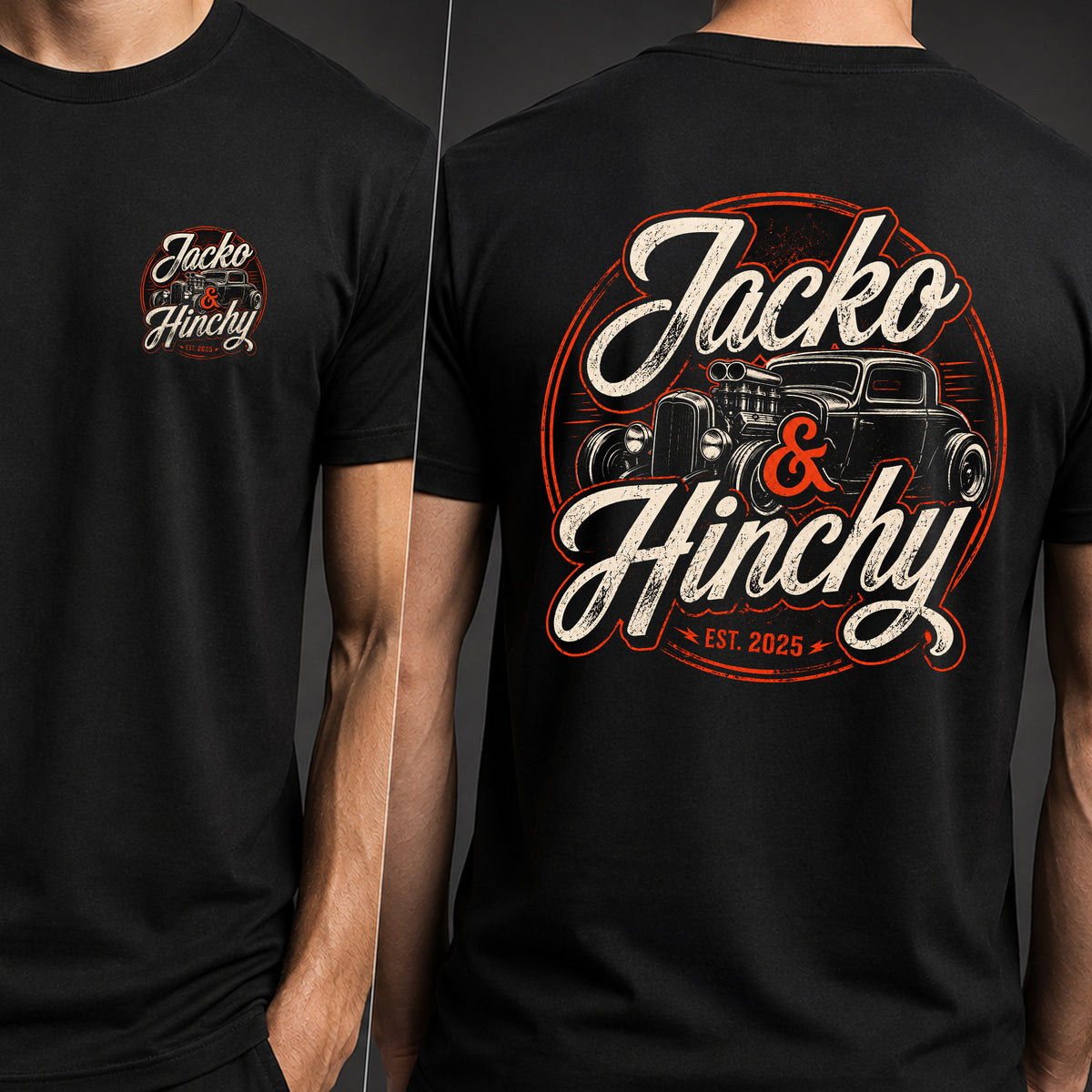 Jacko & Hinchy Hot Rod Black Graphic T-shirt Kids